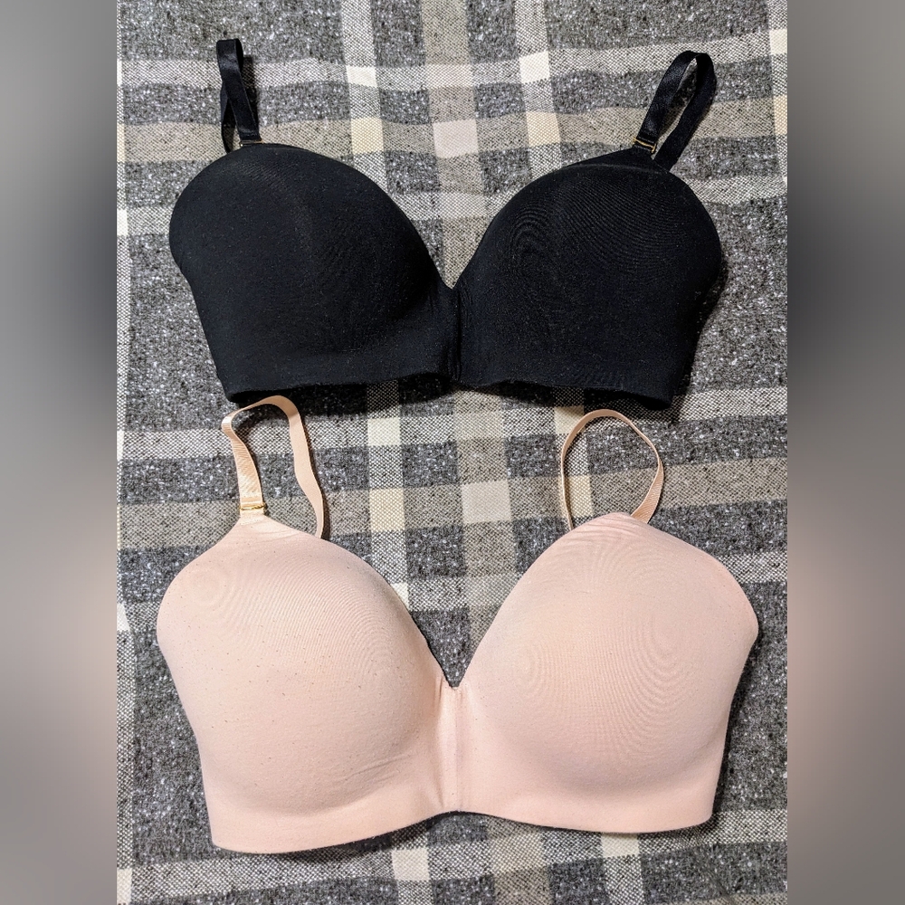 ThirdLove 24/7 Pima Cotton Wireless Bra Bundle 36E in Black and Nude